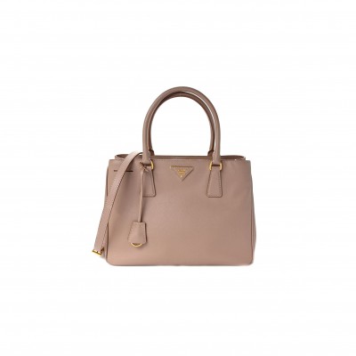 PRADA SAFFIANO MEDIUM GALLERIA DOUBLE ZIP TOTE CAMMEO (32*20*13cm)