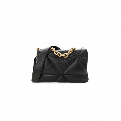 PRADA NAPPA PADDED SYSTEM PATCHWORK BAG BLACK (31*20*8cm)