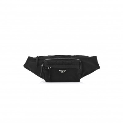 PRADA TESSUTO NYLON BELT BAG BLACK (33*18*4cm)