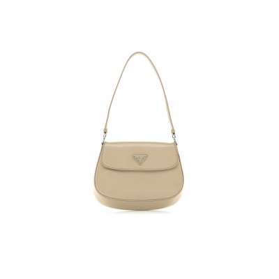 PRADA SPAZZOLATO CLEO FLAP SHOULDER BAG DESERTO (17*15*3cm)