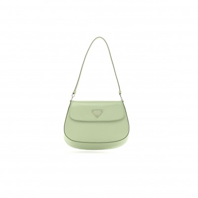 PRADA SPAZZOLATO CLEO FLAP SHOULDER BAG ACQUA (22*17*3cm)