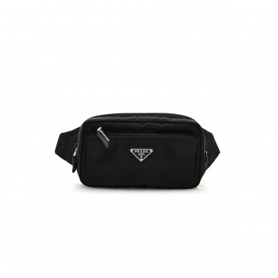 PRADA RE-NYLON SAFFIANO BELT BAG BLACK (21*13*5cm)