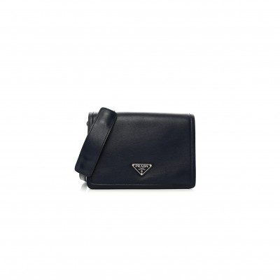PRADA GLACE CALF SHOULDER BAG BALTICO (23*16*10cm)