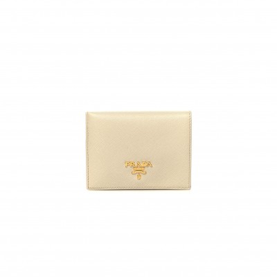 PRADA SAFFIANO METAL BI-FOLD WALLET CERA (11*9*2cm)