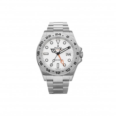 ROLEX STAINLESS STEEL 42MM OYSTER PERPETUAL DATE EXPLORER II WATCH WHITE 226570