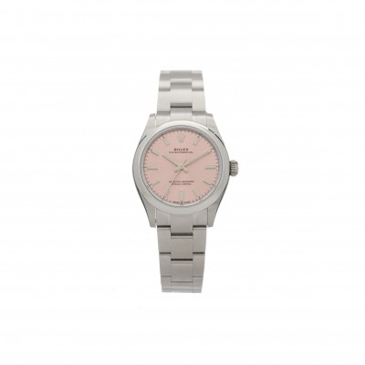 ROLEX STAINLESS STEEL 31MM OYSTER PERPETUAL WATCH PINK 277200
