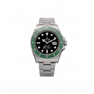 ROLEX STAINLESS STEEL 41MM OYSTER PERPETUAL SUBMARINER DATE &QUOT;KERMIT&QUOT; WATCH BLACK 126610LV