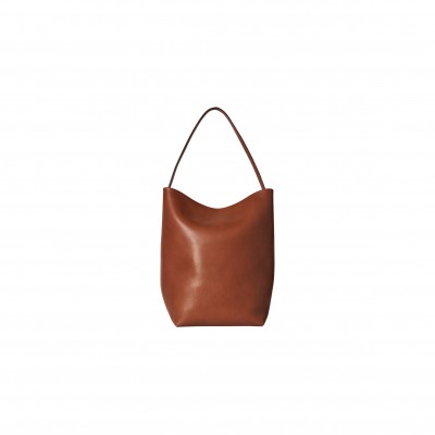 THE ROW LARGE NS PARK TOTE BAG IN LEATHER DARK CUIR W1273L72DCPLD (43*38*20cm)