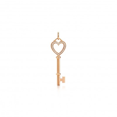 TIFFANY KEYS HEART KEY IN ROSE GOLD WITH DIAMONDS, MEDIUM