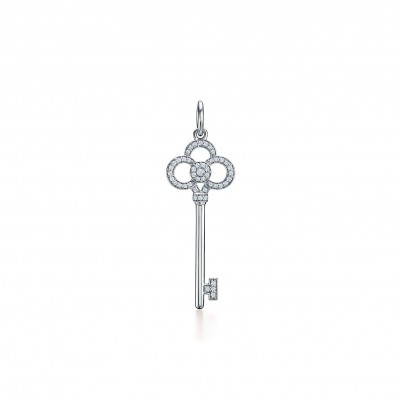 TIFFANY KEYS CROWN KEY IN WHITE GOLD WITH DIAMONDS, 1.5