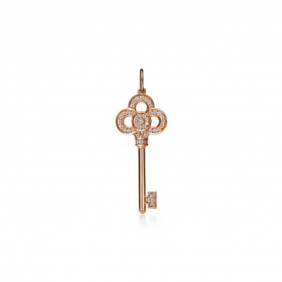 TIFFANY KEYS MINI CROWN KEY PENDANT IN 18K GOLD WITH DIAMONDS