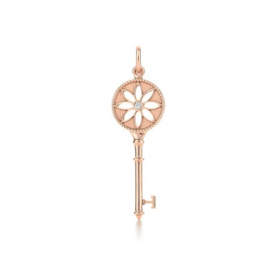TIFFANY KEYS DAISY KEY IN ROSE GOLD WITH A DIAMOND, 1.5