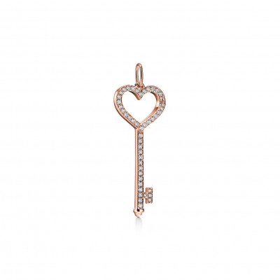 TIFFANY KEYS HEART KEY IN ROSE GOLD WITH DIAMONDS, SMALL