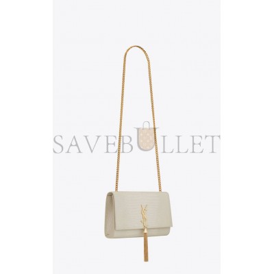 YSL KATE MEDIUM CHAIN BAG WITH TASSEL IN CROCODILE-EMBOSSED SHINY LEATHER 354119DND0J9207 (24*14.5*5.5cm)
