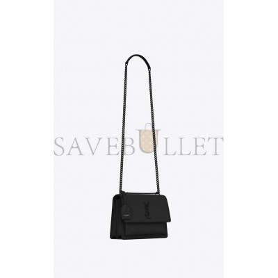 YSL SUNSET MEDIUM CHAIN BAG IN SMOOTH LEATHER 442906D420U1000 (22*16*6.5cm)