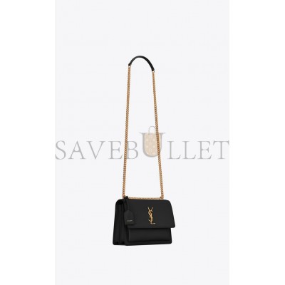 YSL SUNSET MEDIUM CHAIN BAG IN SMOOTH LEATHER 442906D420W1000 (22*16*6.5cm)
