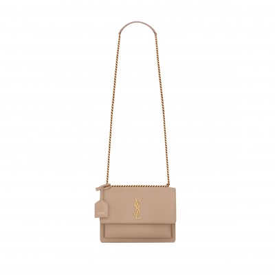 YSL SUNSET MEDIUM CHAIN BAG IN SMOOTH LEATHER 442906D420W2721 (22*16*6.5cm)