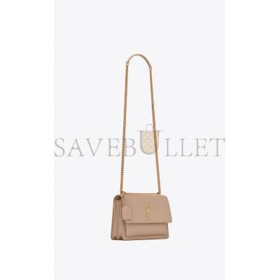 YSL SUNSET MEDIUM CHAIN BAG IN SMOOTH LEATHER 442906D420W2721 (22*16*6.5cm)