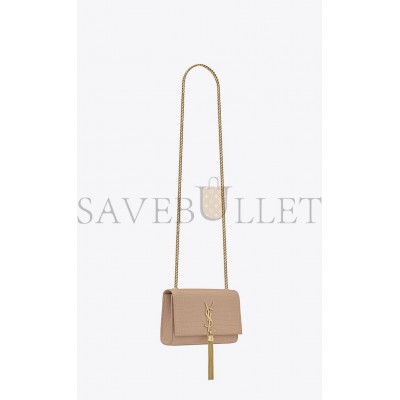 YSL KATE SMALL CHAIN BAG WITH TASSEL IN CROCODILE-EMBOSSED SHINY LEATHER 474366DND0J2721 (20*12.5*5cm)