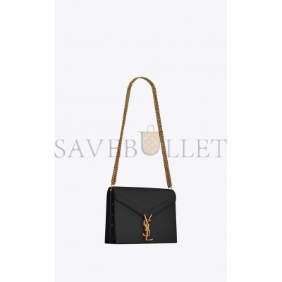 YSL CASSANDRA MEDIUM CHAIN BAG IN GRAIN DE POUDRE EMBOSSED LEATHER 532750BOW0W1000 (22*16.5*5.5cm)