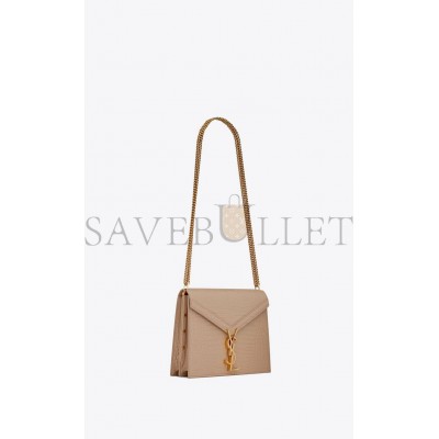 YSL CASSANDRA MEDIUM CHAIN BAG IN CROCODILE-EMBOSSED SHINY LEATHER 532750DND0J2721 (22*16.5*5.5cm)