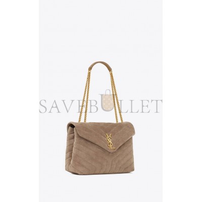 YSL LOULOU MEDIUM CHAIN BAG IN QUILTED SUEDE 5749461U8612346 (32*22*12cm)