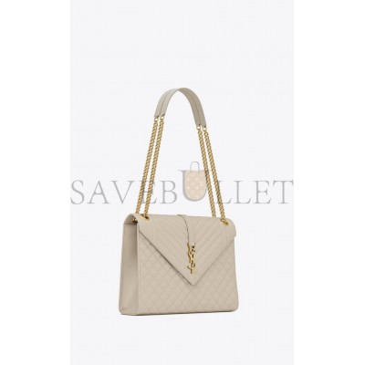 YSL ENVELOPE LARGE BAG IN MIX MATELASS&EACUTE; GRAIN DE POUDRE EMBOSSED LEATHER 600166BOW919207 (31*22*7.5cm)