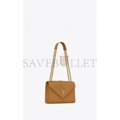 YSL ENVELOPE MEDIUM CHAIN BAG IN MIX MATELASS&EACUTE; GRAIN DE POUDRE EMBOSSED LEATHER 600185BOW912516 (24*17.5*6cm)