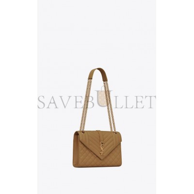 YSL ENVELOPE MEDIUM CHAIN BAG IN MIX MATELASS&EACUTE; GRAIN DE POUDRE EMBOSSED LEATHER 600185BOW973334 (24*17.5*6cm)