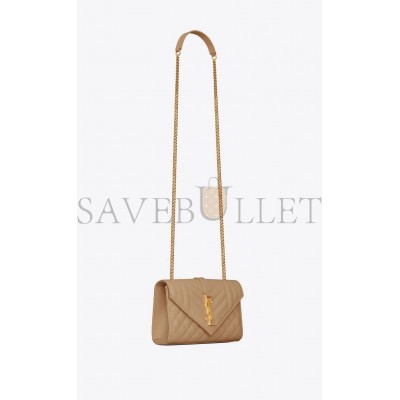 YSL ENVELOPE SMALL BAG IN MIX MATELASS&EACUTE; GRAIN DE POUDRE EMBOSSED LEATHER 600195BOW912346 (21*13*6cm)