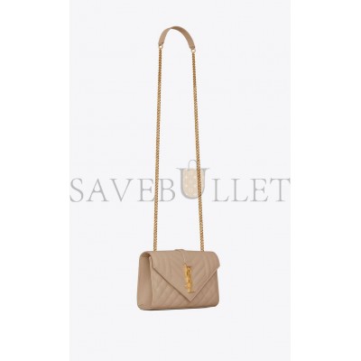 YSL ENVELOPE SMALL BAG IN MIX MATELASS&EACUTE; GRAIN DE POUDRE EMBOSSED LEATHER 600195BOW912721 (21*13*6cm)