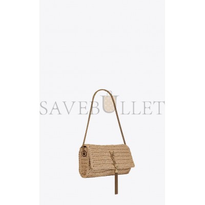 YSL KATE 99 CHAIN BAG WITH TASSEL IN RAFFIA 604276GG6AW7072 (26*13.5*4.5cm)