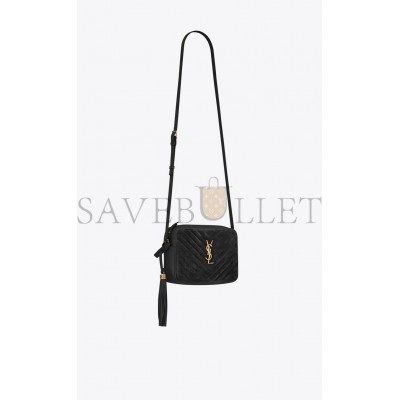 YSL LOU CAMERA BAG IN QUILTED SUEDE AND SMOOTH LEATHER 612544C4BW71000 (23*16*6cm)