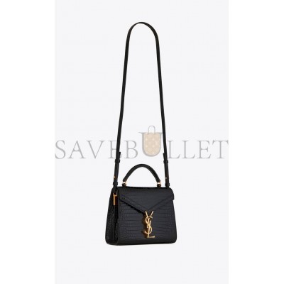 YSL CASSANDRA MINI TOP HANDLE BAG IN CROCODILE-EMBOSSED SHINY LEATHER 623930DND0J1000 (20*16*7.5cm)