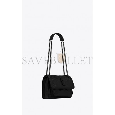 YSL NIKI BABY CHAIN BAG IN CROCODILE-EMBOSSED LEATHER 6331511K00U1000 (21*16*7.5cm)