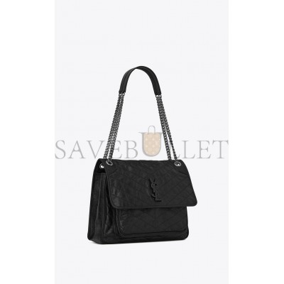 YSL NIKI LARGE IN CRINKLED VINTAGE LEATHER 6331570EN041000 (32*23*9cm)