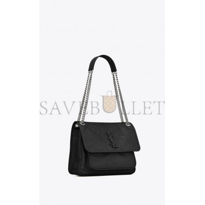 YSL NIKI MEDIUM CHAIN BAG IN CRINKLED VINTAGE LEATHER 6331580EN041000 (28*20*8.5cm)
