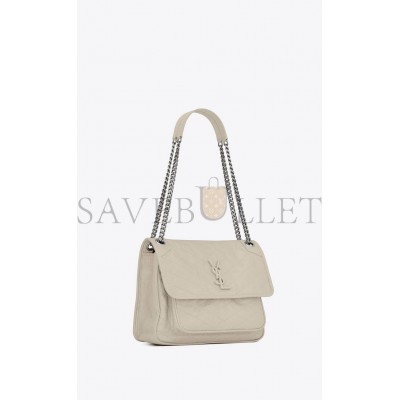 YSL NIKI MEDIUM CHAIN BAG IN CRINKLED VINTAGE LEATHER 6331580EN049207 (28*20*8.5cm)
