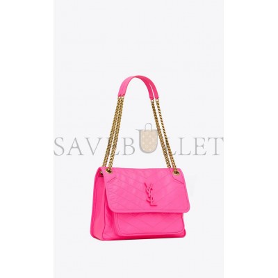 YSL NIKI MEDIUM CHAIN BAG IN CRINKLED LAMBSKIN 633158AAA6N5646 (28*20*8.5cm)