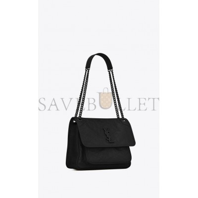YSL NIKI MEDIUM CHAIN BAG IN CRINKLED VINTAGE LEATHER 6331840EN081000 (28*20*8.5cm)