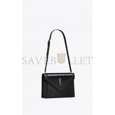 YSL GABY SATCHEL IN QUILTED LACQUERED LEATHER AND SMOOTH LEATHER 695503BMII71000 (26*18*5cm)