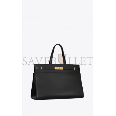 YSL MANHATTAN LARGE SHOPPING BAG IN SHINY LEATHER 7341350SX0W1000 (50*36*19cm)