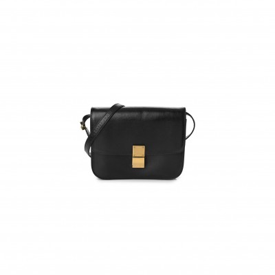 CELINE BOX CALFSKIN MEDIUM CLASSIC BOX FLAP BAG BLACK (23*18*7cm)