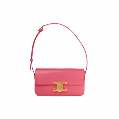 CELINE SHINY CALFSKIN TRIOMPHE FLAMINGO (20*11*4cm)