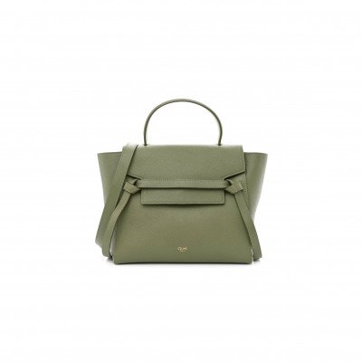 CELINE GRAINED CALFSKIN MICRO BELT BAG ARMY GREEN (23*22*13cm)