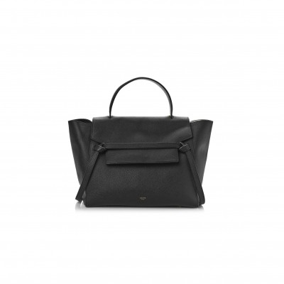 CELINE GRAINED CALFSKIN MINI BELT BAG BLACK (28*24*15cm)