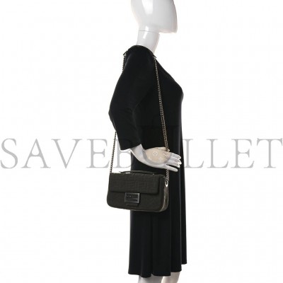 FENDI TECHNICAL FABRIC FF MIDI CHAIN BAGUETTE OLIVA (23*13*6cm)