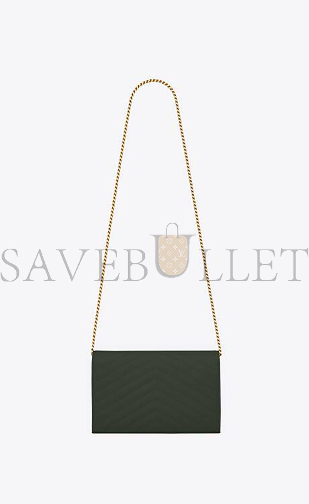 YSL CASSANDRE MATELASSÉ CHAIN WALLET IN GRAIN DE POUDRE EMBOSSED LEATHER 377828BOW013051 (22.5*14*4cm)