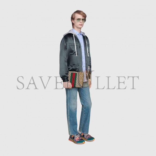 GUCCI GG SUPREME WEB POUCH 475316 (26*20*6cm) GUCCI GG SUPREME WEB POUCH 475316 (26*20*6cm)