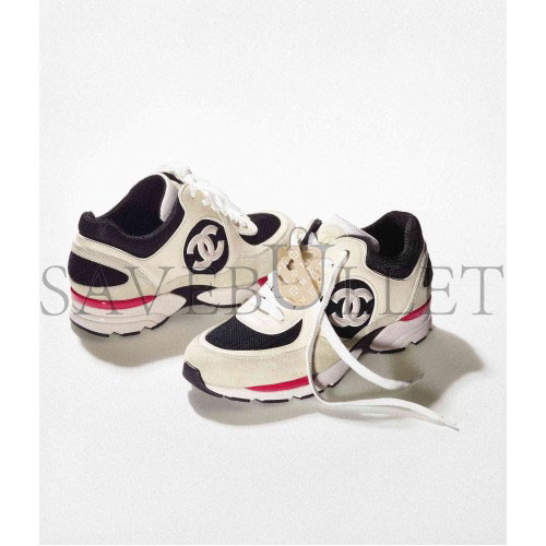 CHANEL SNEAKERS CALFSKIN, MESH & SUEDE CALFSKIN IVORY, BLACK & BEIGE G39066 Y55828 K4292 CHANEL SNEAKERS CALFSKIN, MESH & SUEDE CALFSKIN IVORY, BLACK & BEIGE G39066 Y55828 K4292
